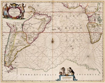 Atlantische Oceaan (zuid) 1657 Janssonius